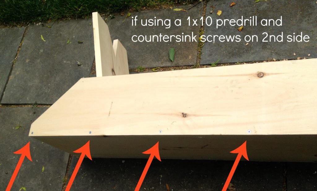countersunk screws on exterior