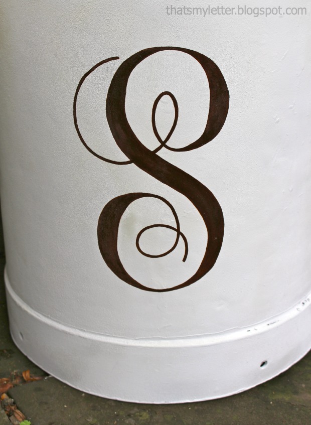 monogrammed vintage milk jug