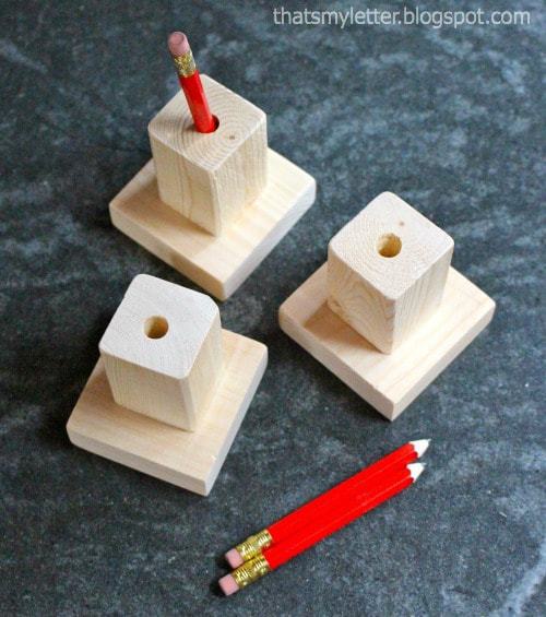 How to make, Teacher Pens using wood scraps. 