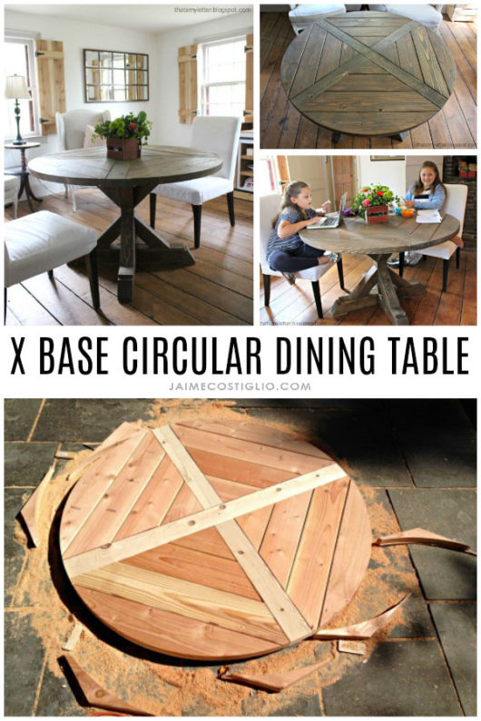 DIY X Base Circular Dining Table - Jaime Costiglio