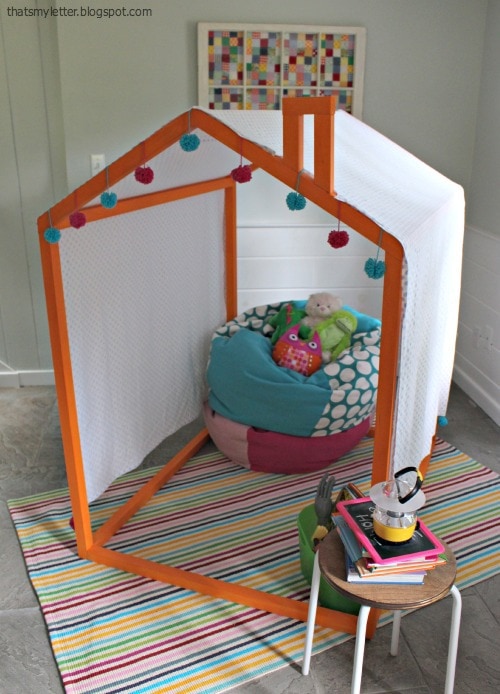 diy kids playhouse frame with canopy