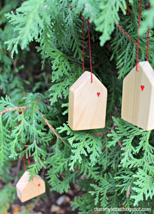 Handcrafted from Pine wood Cute Miniature House Ornament