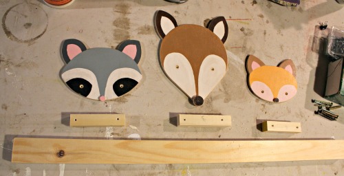 assemble animal faces with dowel spacer