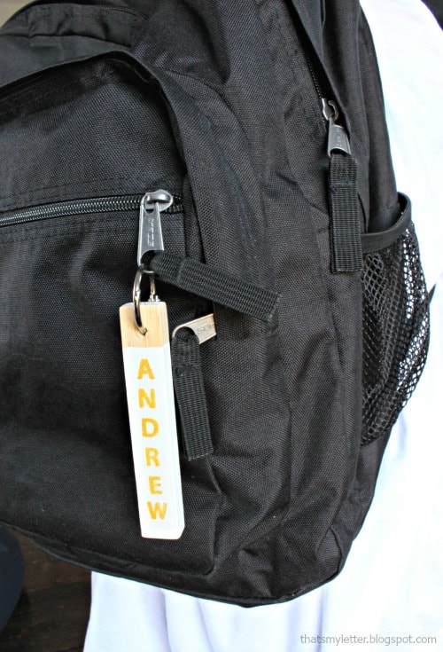 wood key fob backpack