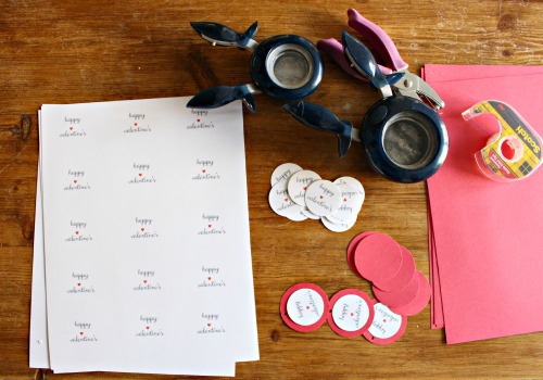 diy valentines tags punched