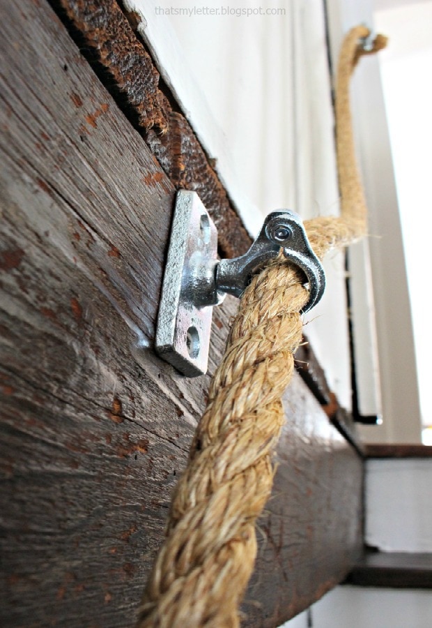 rope handrail with conduit hardware