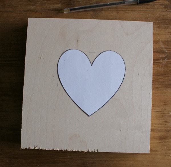plywood with heart shape