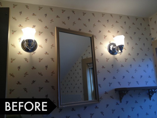 bathroom makeover before pictures sconces