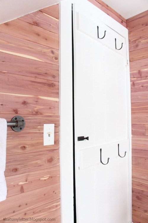 bathroom makeover cedar planked walls