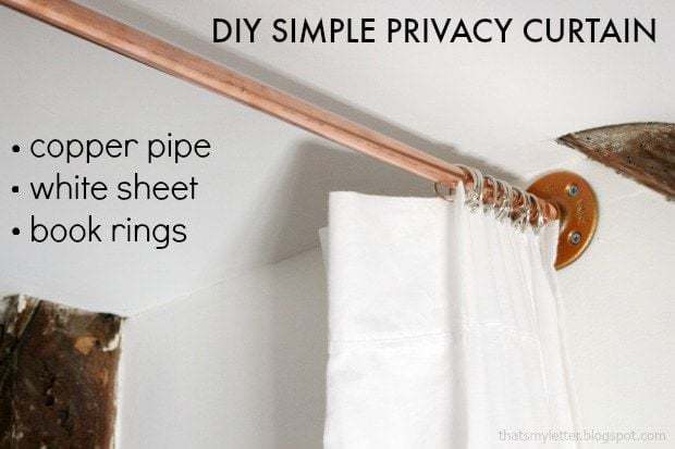 diy privacy curtain with copper pipe