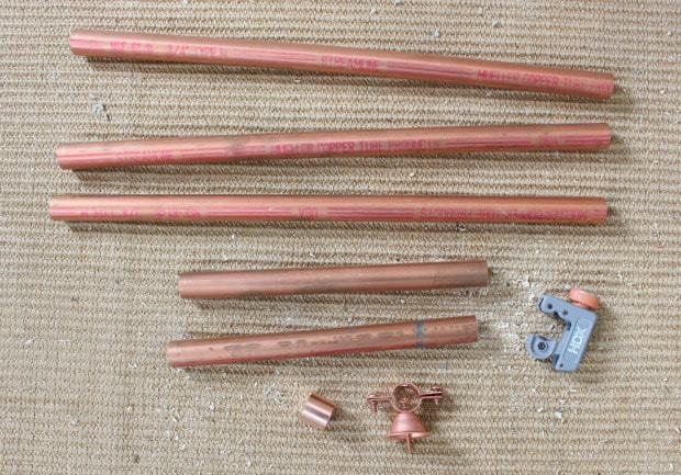 copper pipe pieces for drawer pulls