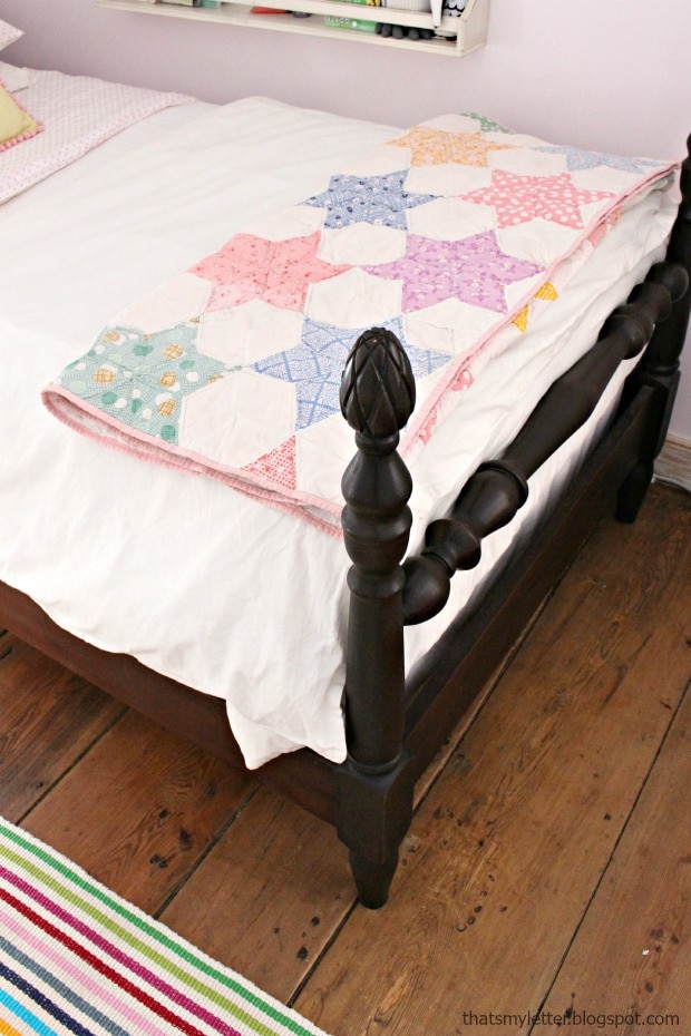 vintage quilt girls bed