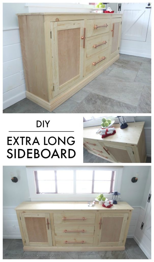 diy extra long sideboard with drawers free plans