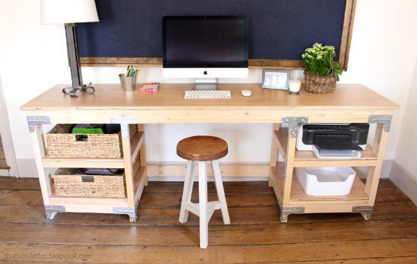 diy 3 legged stool and workbench inspired desk