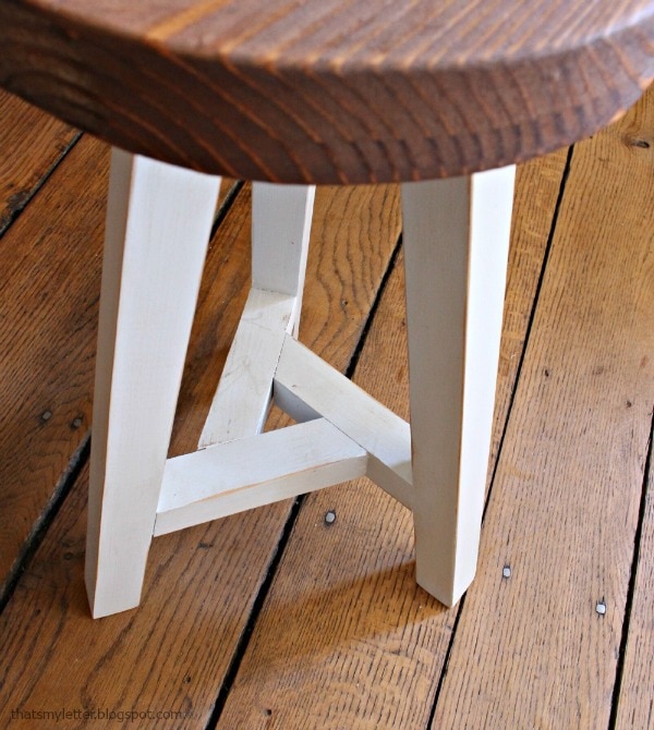 three legged stool wtih triangle support