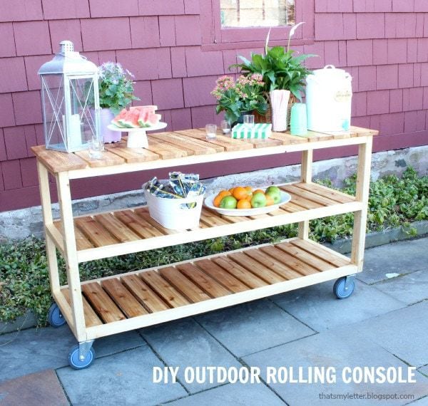 diy outdoor rolling console