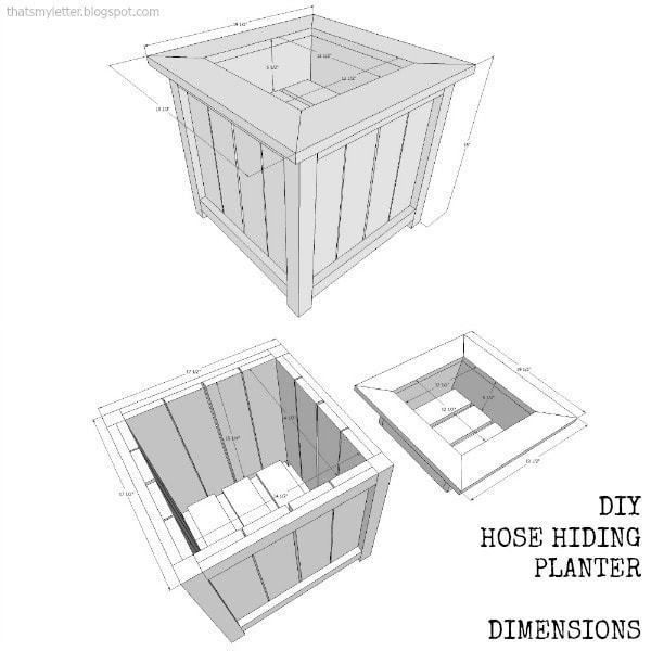 diy hose hiding planter dimensions