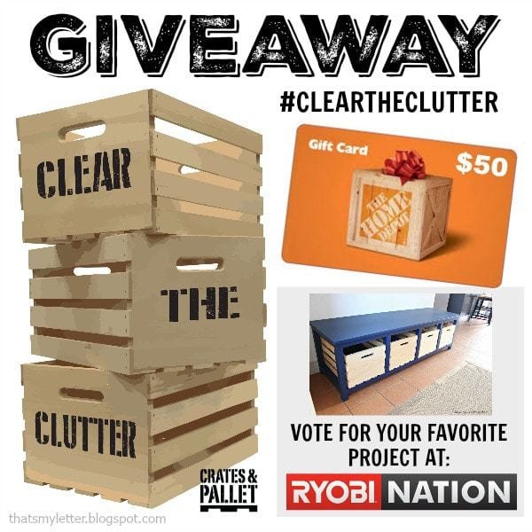 clear the clutter Home Depot gift card giveaway