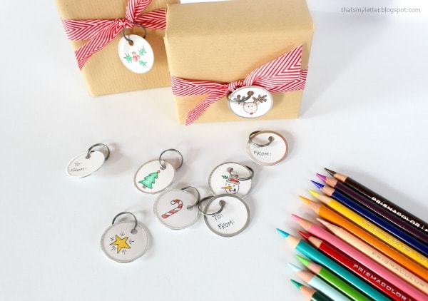 coloring diy gift tags with colored pencils