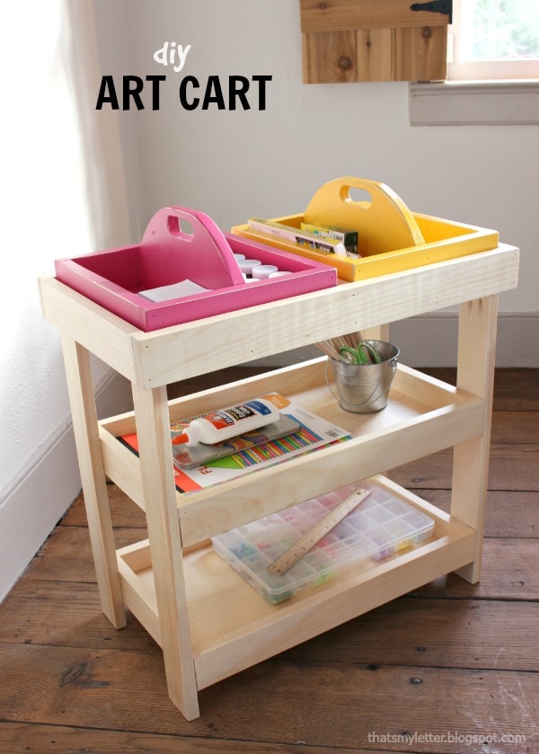 diy art cart and portable caddy free plans