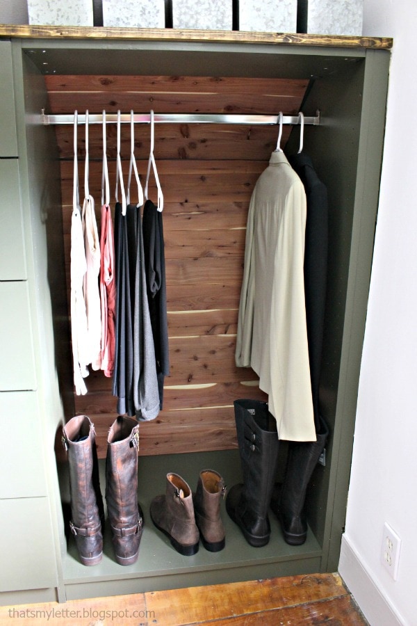 walk-in closet makeover with built-ins