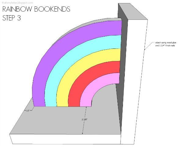 diy rainbow bookends free plans