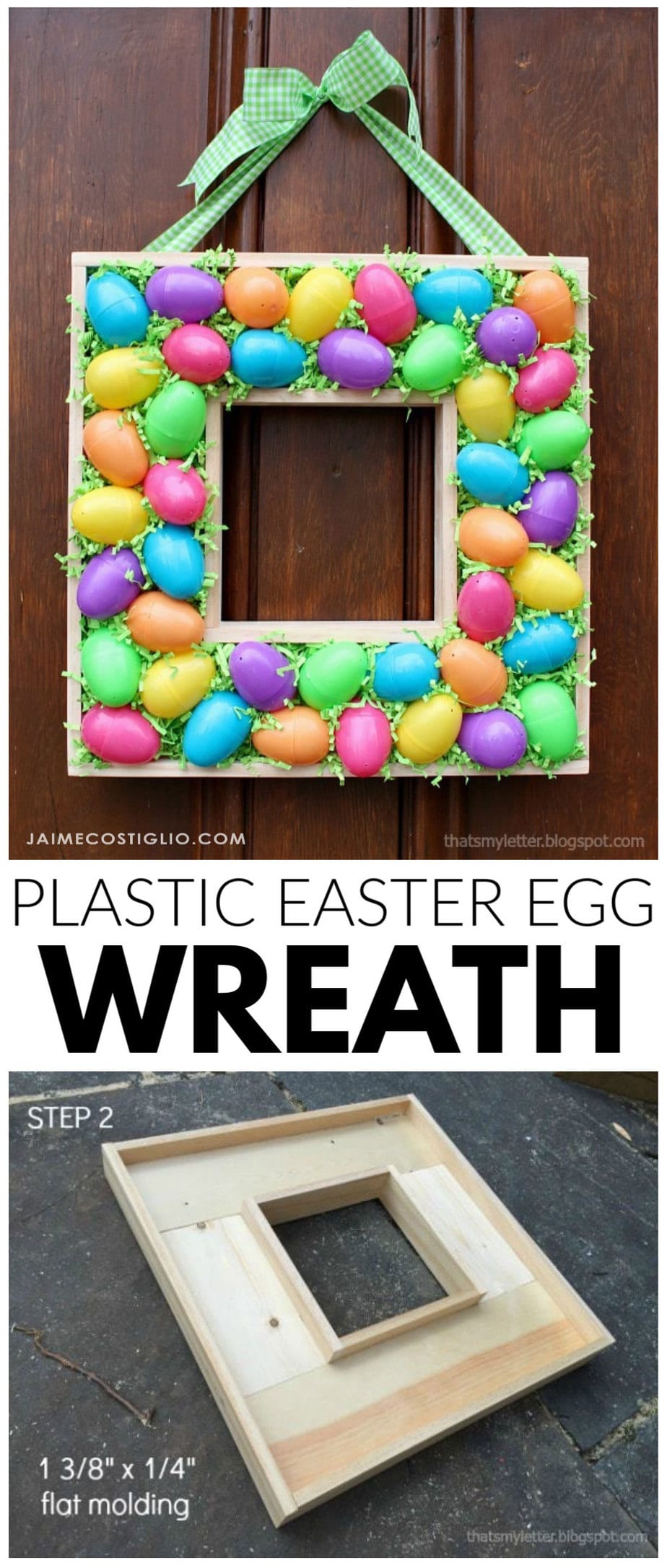 diy plastic Easter egg wreath