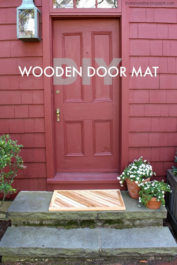 wooden door mat