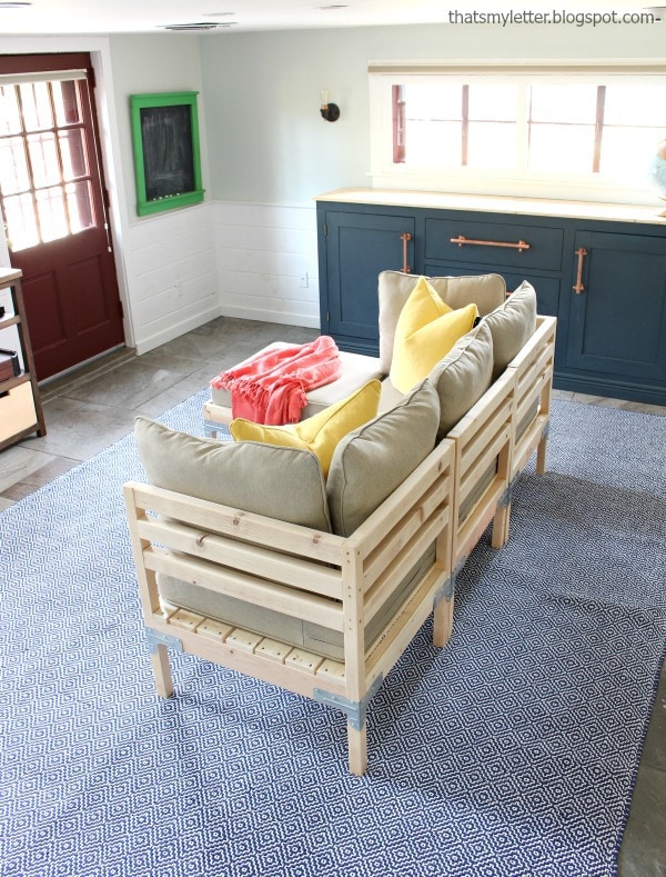 DIY modular sofa and ottoman free plans