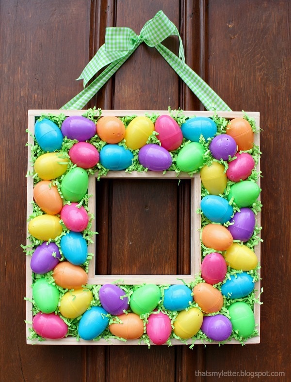 diy plastic egg and scrap wood wreath