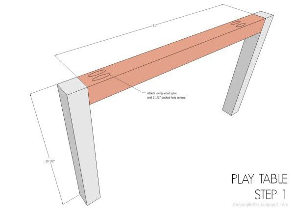 DIY Play Table (24 x 36) with Storage Bins Free Plans - Jaime