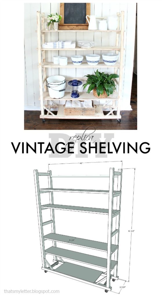 DIY replica vintage shelving free plans