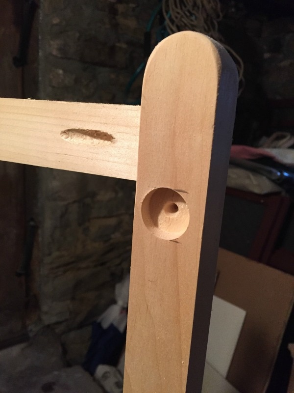 predrilled hole for dowel