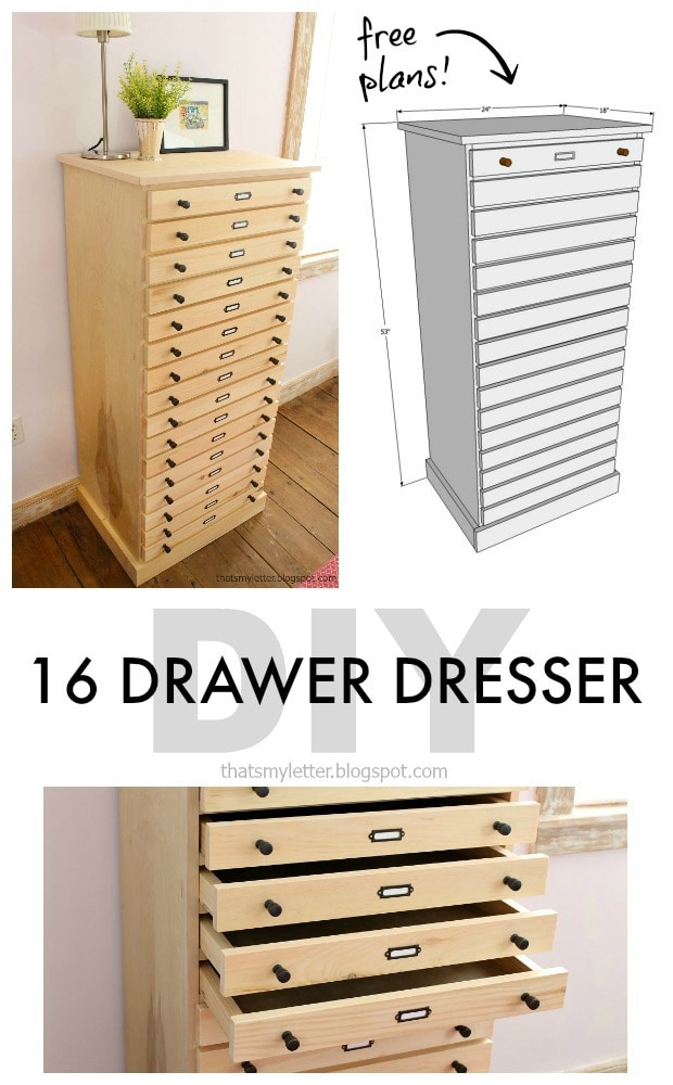 diy 16 drawer dresser free plans