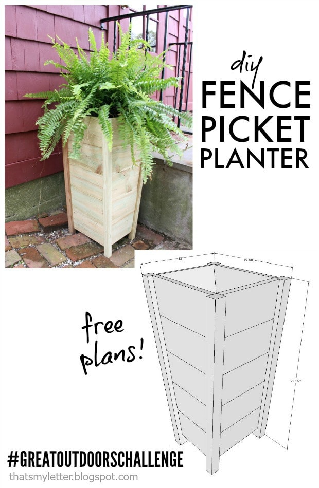 diy fence picket planter free plans