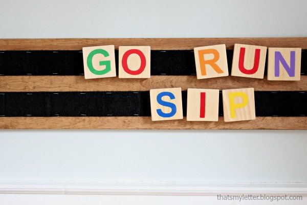 DIY wood letters play board