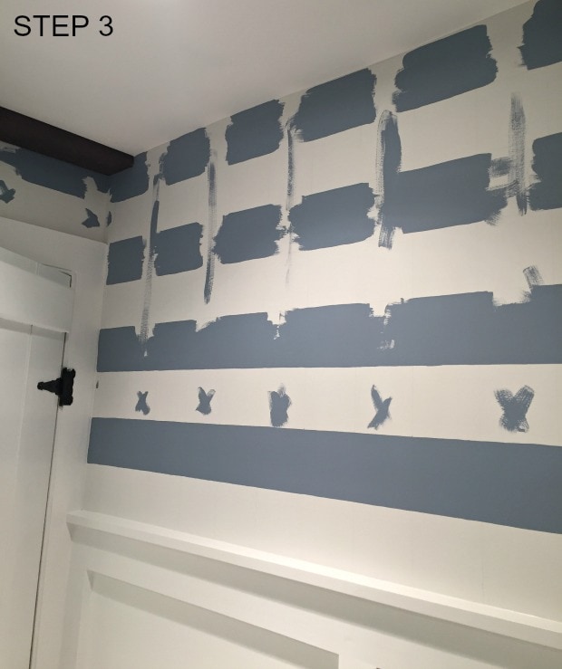 horizontal strips on wall step 3