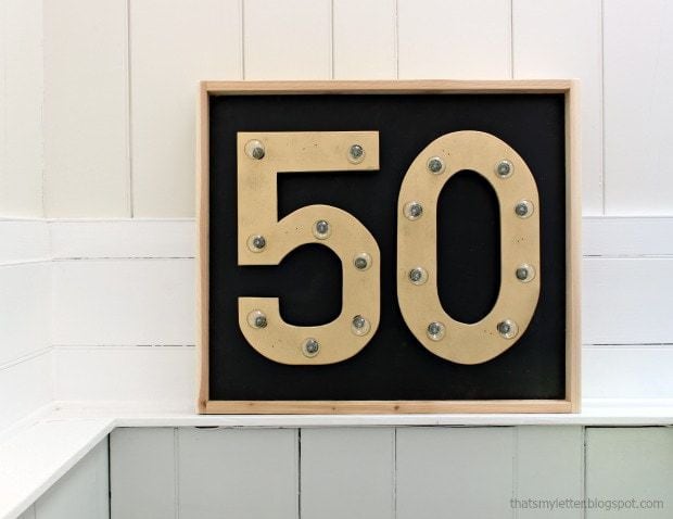 diy light up number marquee sign