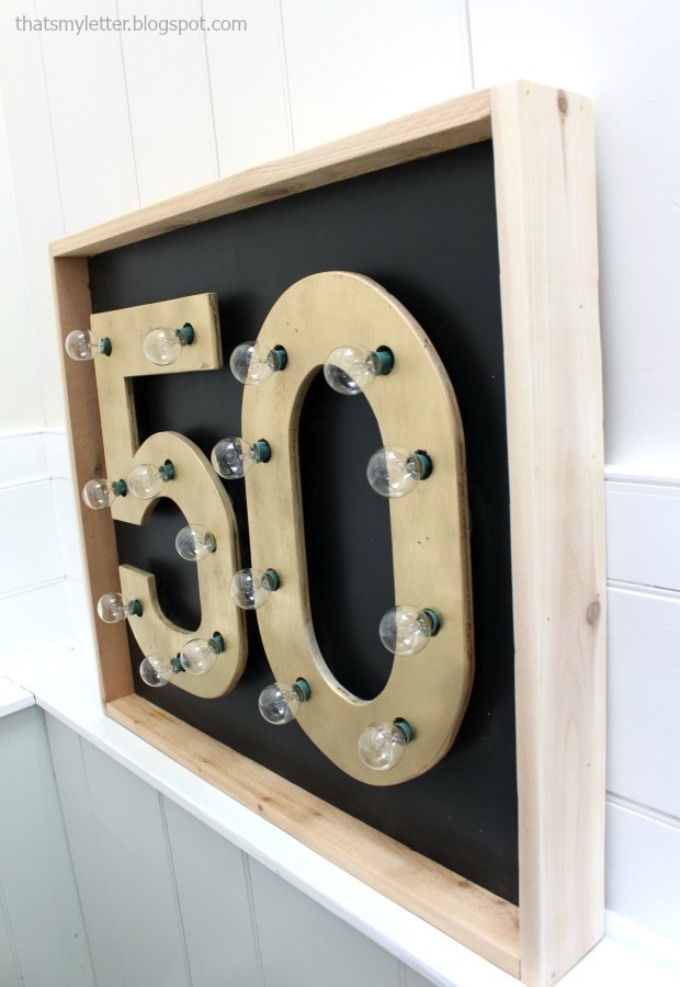 diy number marquee sign