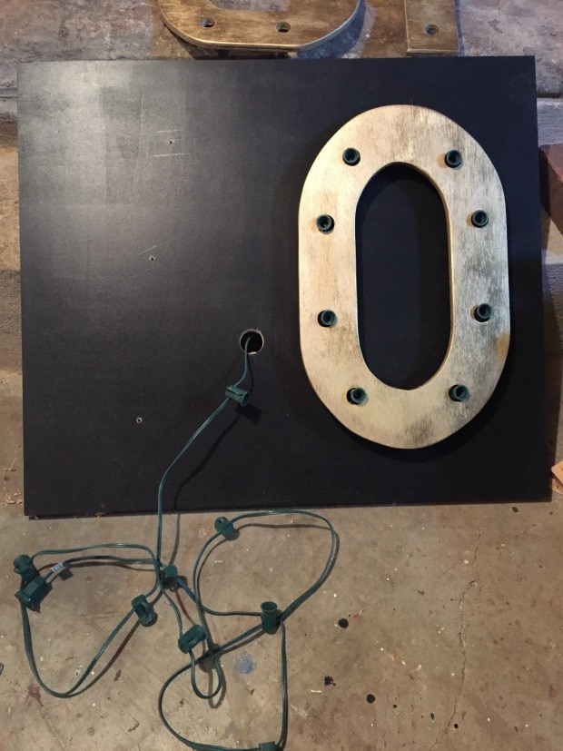 diy marquee number sign