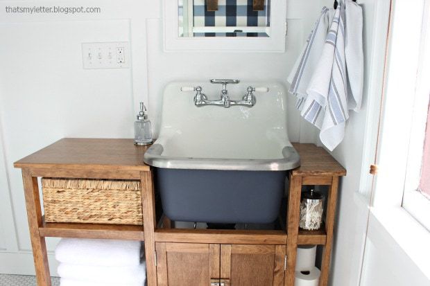 wall mounted sink master bathroom makeover