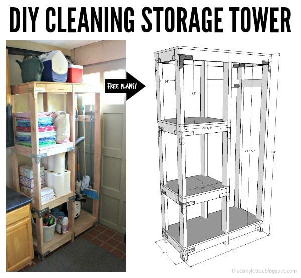 diy cleaning storage tower
