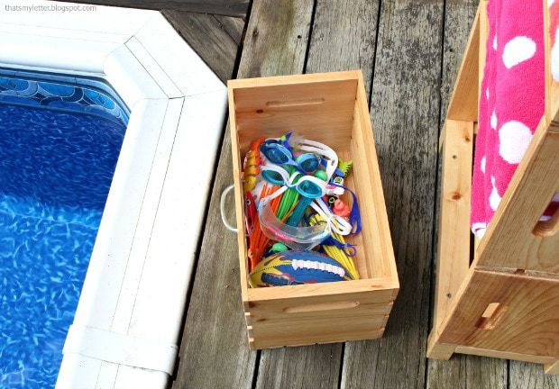 crate drawer for small pool toys