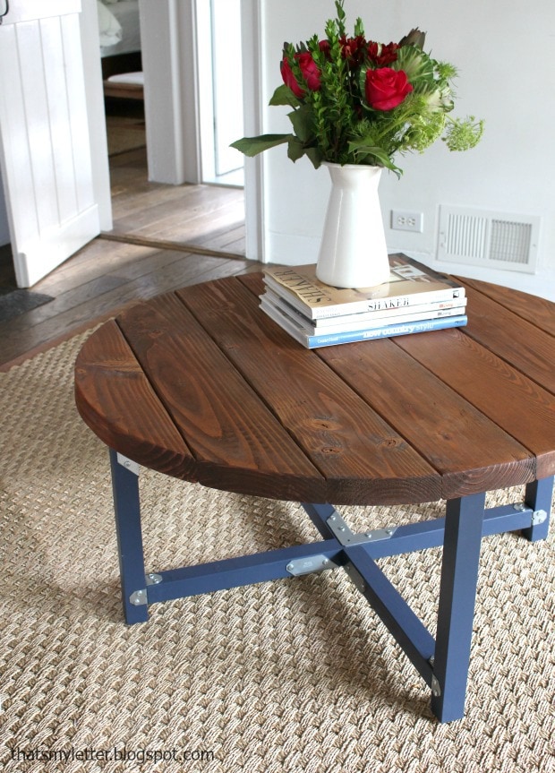 diy round coffee table table with open base