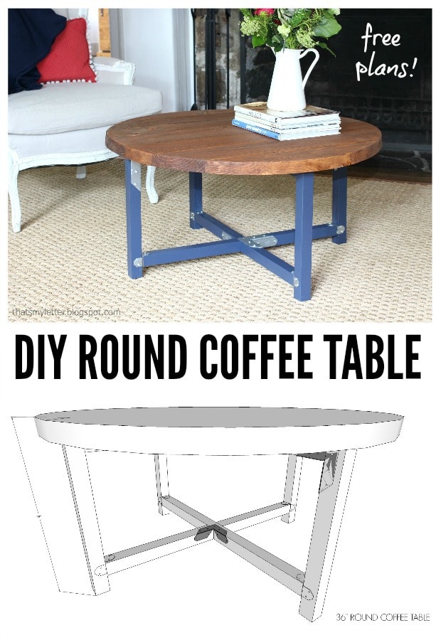 round coffee table with industrial connectors