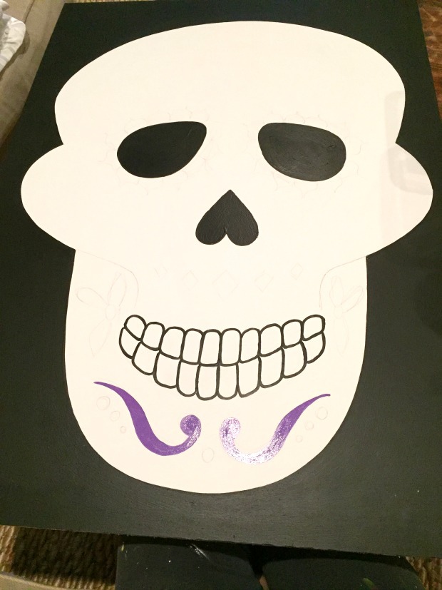 how to paint a sugar skull backdrop