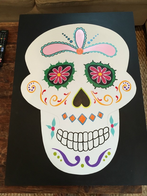 how to paint a sugar skull backdrop