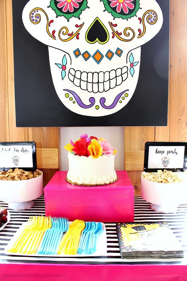 Sugar skull or Day of the Dead Halloween Party treat table