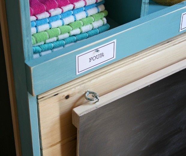 diy pretend play market rolling counter chalkboard sign