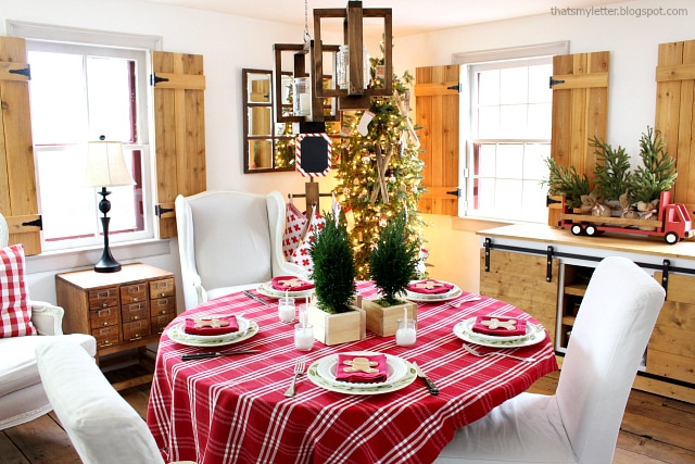 christmas tablescape living room